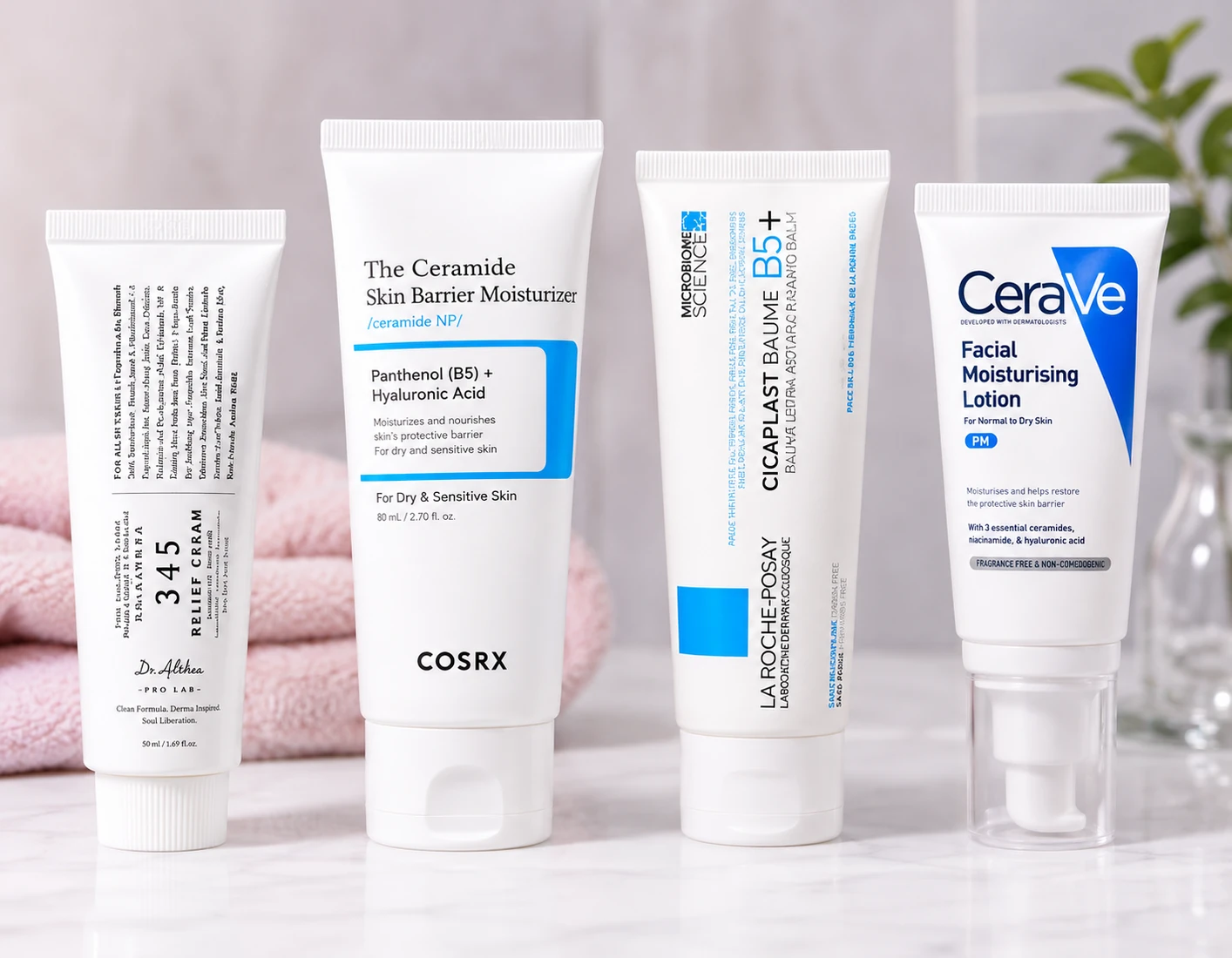 Dr.Althea, COSRX, La Roche-Posay และ CeraVe มอยส์เจอร์ไรเซอร์ 4 ตัว